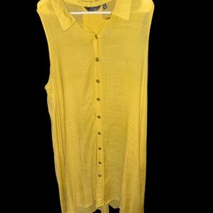 Marie Oliver Sunny Yellow Sleeveless Button-Down Shirt